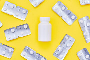 Antiparasitic Drugs on Yellow Background