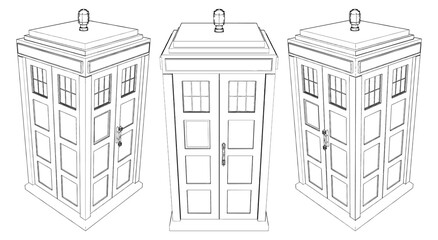Police Call Box Vector. Callbox Illustration Isolated On White Background. A Vector Illustration Of An Police Box.