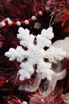 Christmas decoration on a tree - snow flake