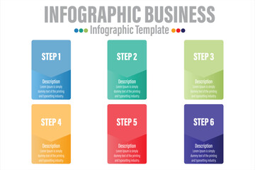 6 Steps, 6 Option Geometric shape with steps,options,processes or workflow.Business data visualization. Creative step infographic template for presentation,vector illustration.
