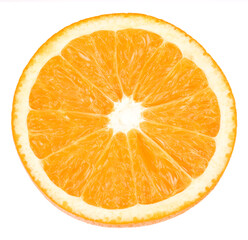 orange closeup on white background with path