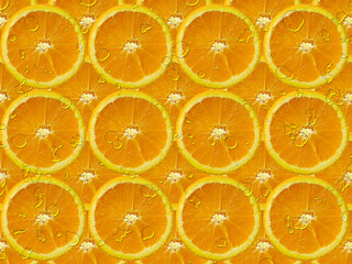 fresh orange slice  with droplets