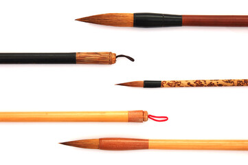 Chinese brushes (traditional brushes in writing of Chinese, Korean, and Japanese