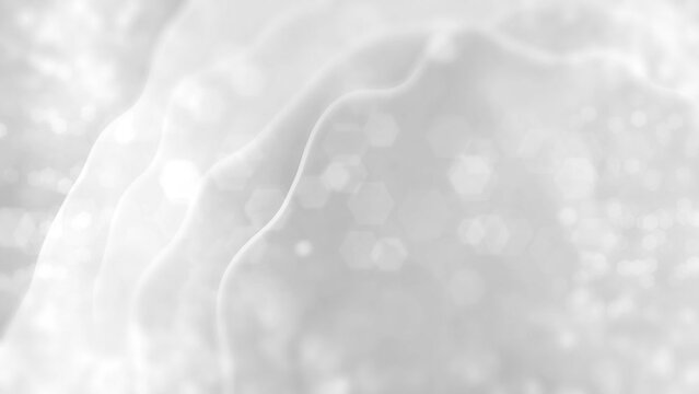silver white bokeh slight curly lines abstract background - loop video