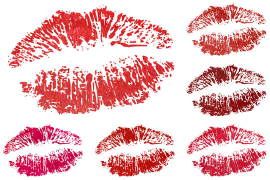 Pure red fresh sensible desirable lips mark