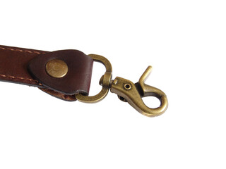 Obraz premium A carabiner lock on a leather belt