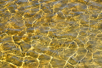 Background of shallow water with ripples and sunshine