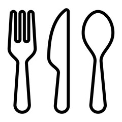 Cutlery line icon vector design logo and ilustration