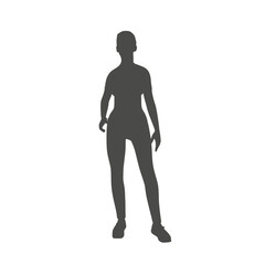 Standing woman. Sport girl illustration. Young woman silhouette.