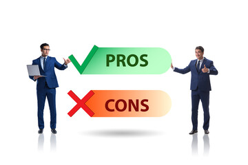 Concept of choosing pros and cons
