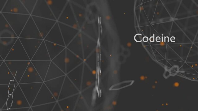 Codeine pain and cough relief drug molecule. Skeletal formula.