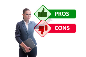 Concept of choosing pros and cons