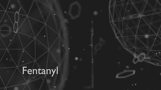Fentanyl opioid analgesic drug molecule. Skeletal formula.