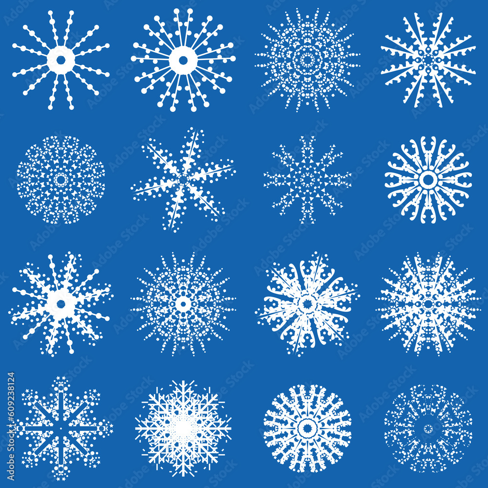 Wall mural snowflake designs