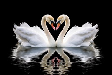 Naklejka premium Couple Of Loving Swans