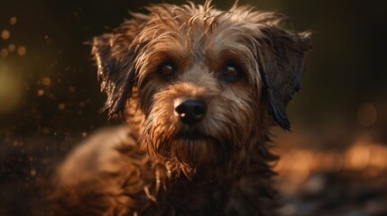 Adorable  Yorkshire Terrier dog portrait by generative ai