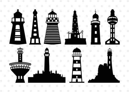 Lighthouses Silhouette, Lighthouses SVG, Lighthouse Svg, Nautical Svg, Lighthouse Bundle, SB0006