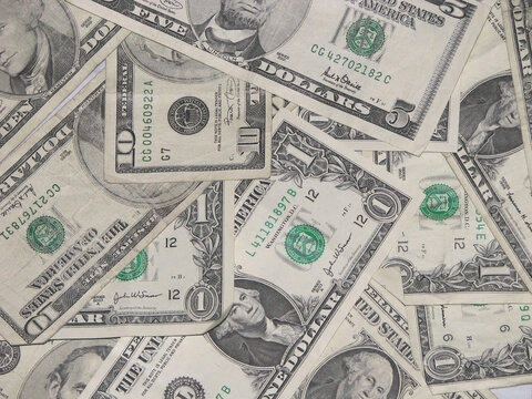 A close-up of American dollars