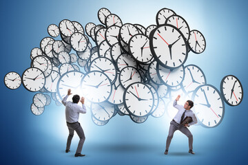 Time management concept with businessman