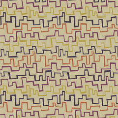 Linear Abstract Urban Skyline. Vector Seamless Pattern Design