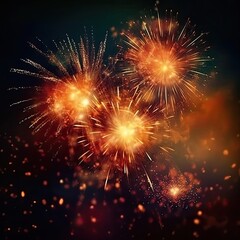 Colorful fireworks on dark background
