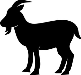 Goat icon vector illustration. Silhouette goat icon for livestock, food, animal and eid al adha event. Graphic resource for qurban design in islam and muslim culture