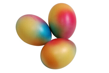 Three Easter Eggs isolated on whte background with clipping-path included