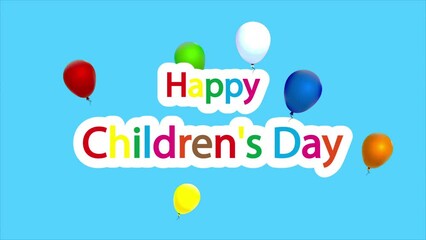 International Childrens Day balloons, art video illustration.