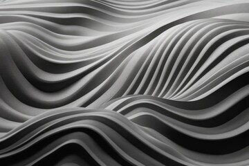 abstract black and white wavy lines Generative AI