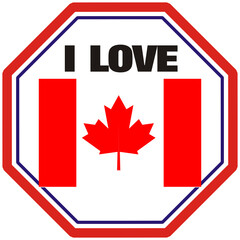 Fototapeta na wymiar car sticker, I love Canada