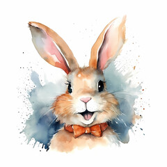 Rabbit Water Color Illustration - 609256164