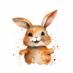 Rabbit Water Color Illustration - 609256180