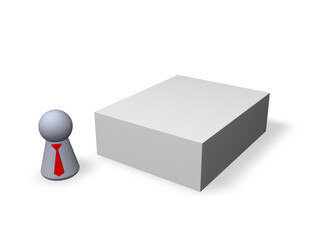 play figure with red tie and blank packing