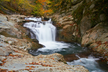 Fototapeta na wymiar Mountain River in autumn