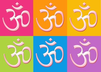 3d aum symbol - computer generated clipart