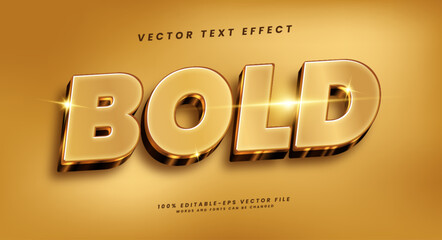 Luxury bold 3d editable text style effect, with brown color theme.