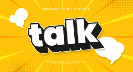 Tuinposter Talk comic style, editable text effect. Minimalist vector text effect. © Arta Digital