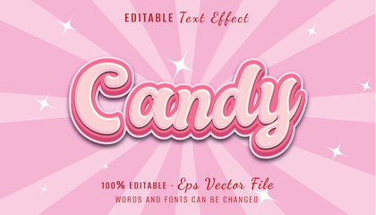 candy pink color 3d text effect design