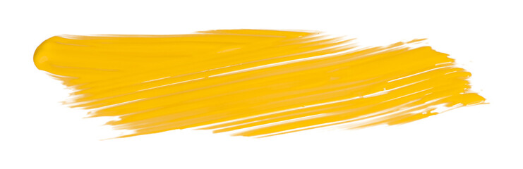 Shiny yellow brush watercolor painting isolated on transparent background. watercolor png
