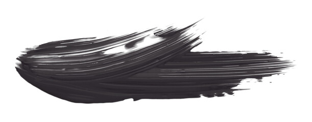 Shiny black gray brush watercolor painting isolated on transparent background. watercolor png