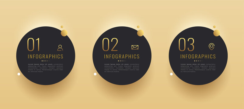 premium three step option infographic banner for business presentations