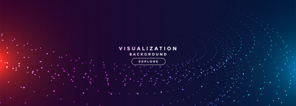 digital data visualization background in particle style