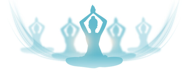 international yoga day event banner with meditation posture design