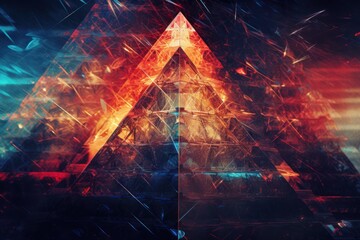 multi-dimensional digital geometry in cyberspace, generative AI illustration