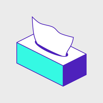 recommend clip art: Tissue box isometric vector illustration