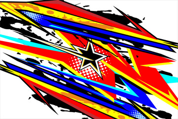 abstract racing background vector design with a unique line pattern and a bright color blend. perfect for your wrapping design