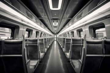 Fototapeta premium 電車の車内,Generative AI AI画像