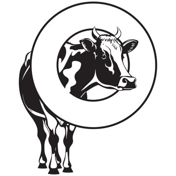 recommend clip art: cow head mascot logo