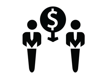 Obraz premium Businessman vector icon with dollar sign