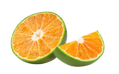 green orange tangerine slice on transparent png